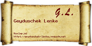 Geyduschek Lenke névjegykártya